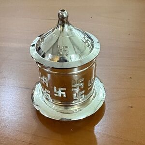 NEW beautiful Silver Decorative Diya/lamp with Symbol Design